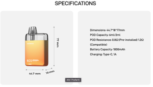 Eco Nano Pod Mod - Vaporesso